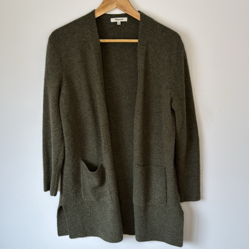 Madewell Green Cardigan Sweater